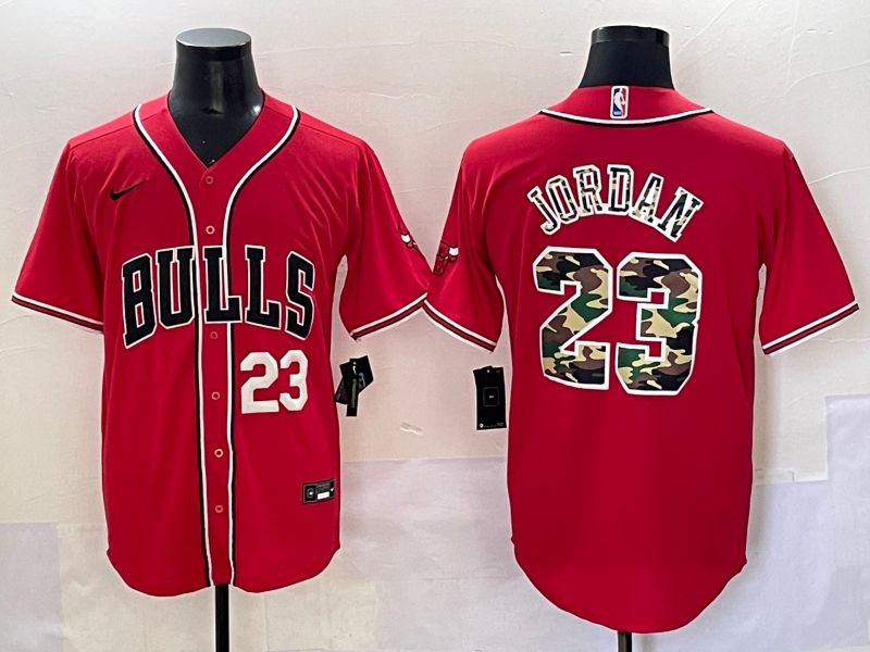 Men 2025 Chicago Bulls #23 Jordan Camo Red Joint Name Nike NBA Jersey style 4->chicago bulls->NBA Jersey